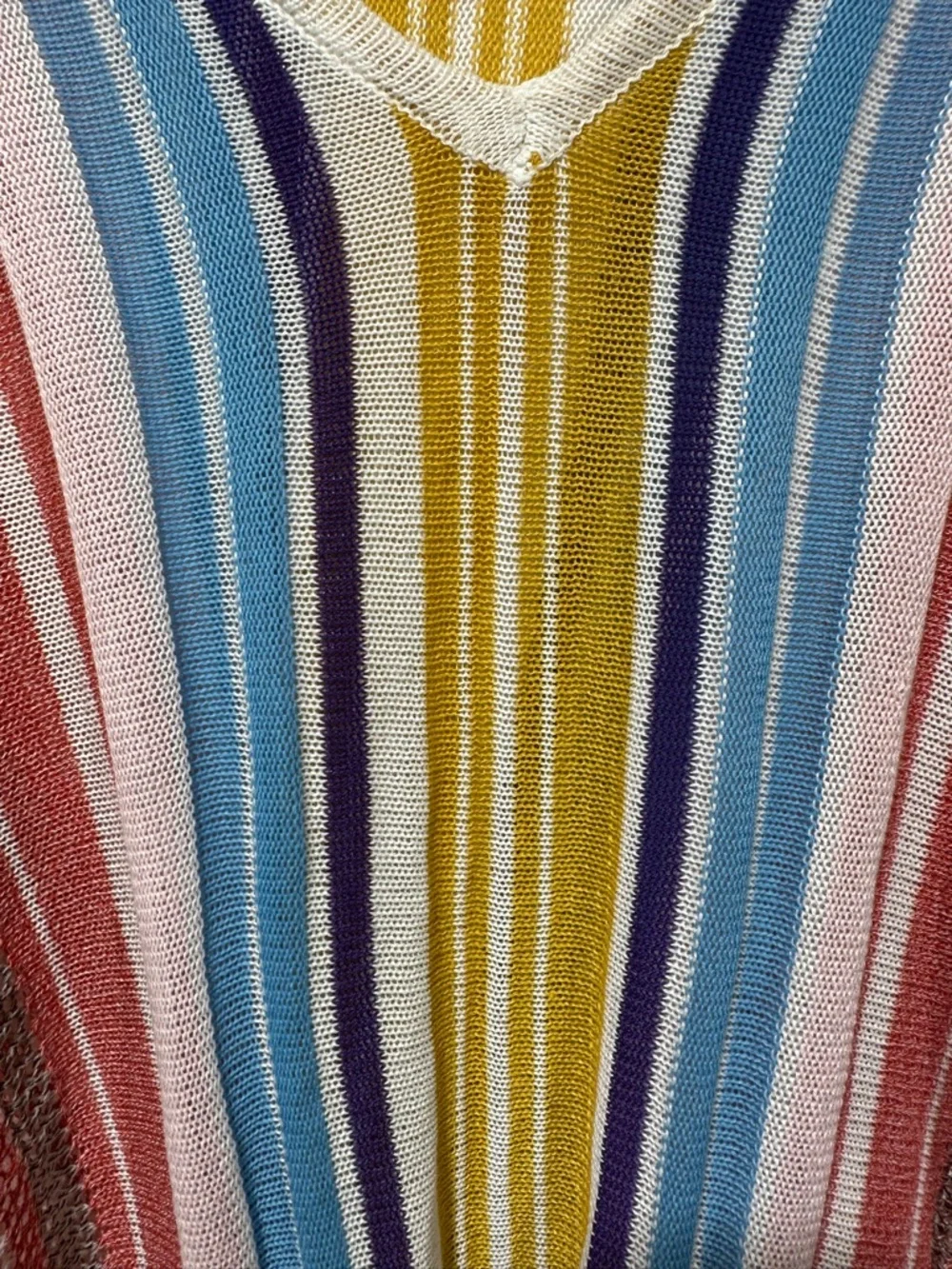 Cupshe Colorful Vertical Stripes Fringe poncho cover up. New with tags